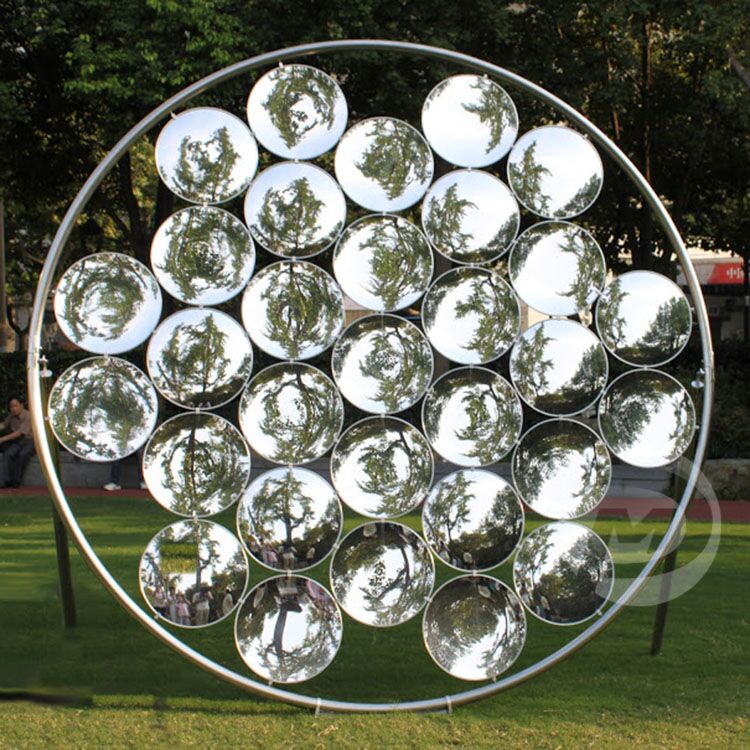 Metal art  circle  sky mirror stainless steel sculpture for garden outdoor decoration MP-O0129
