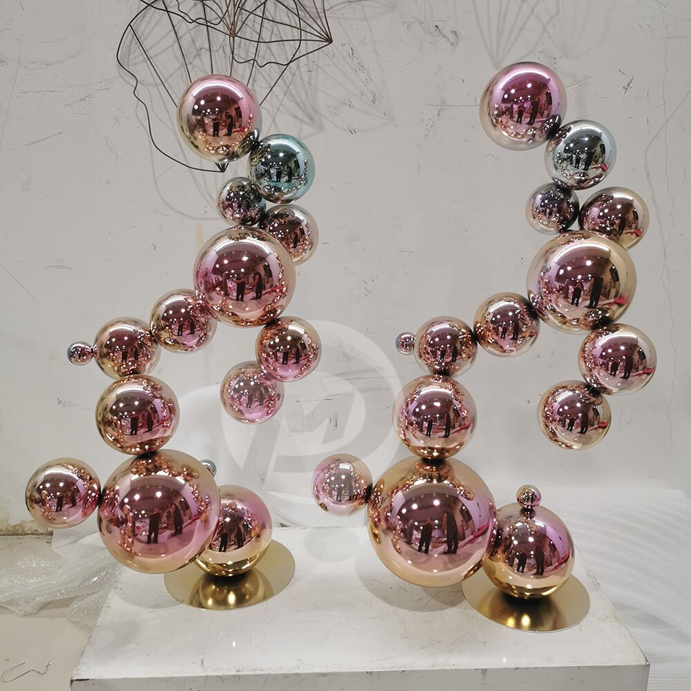 Colorful Ball Set Figure Home Decoration Stainless Steel Sculpture Metal Art Ornaments Office Table Desk Decor MP-I0044