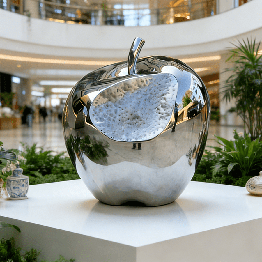 steel apple sculpture 12-9