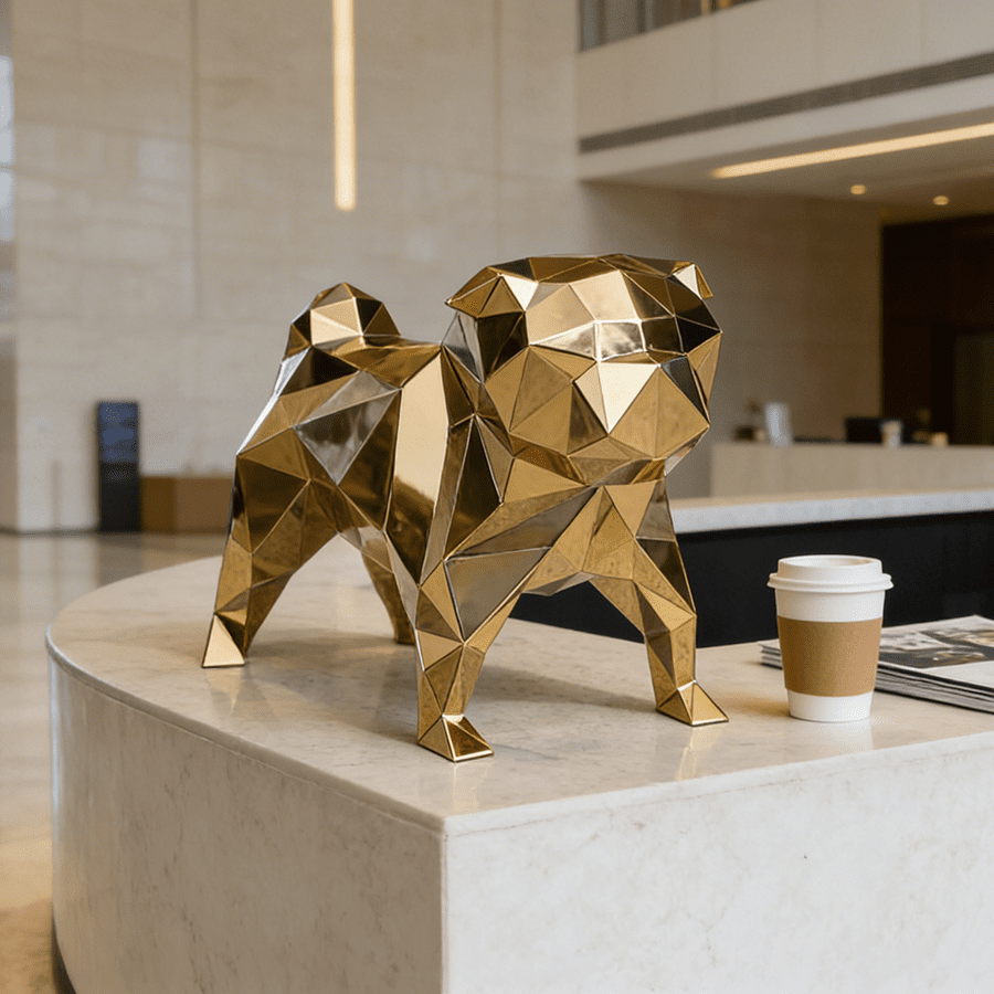 steel bulldog sculpture 1216-1