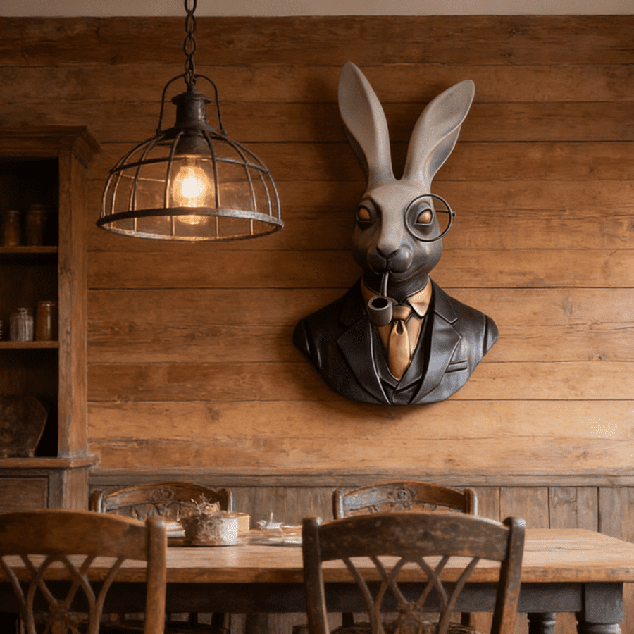 Luxury Fiberglass Rabbit Wall Sculpture – Modern Animal Wall Art for Interior Decor - Image 4