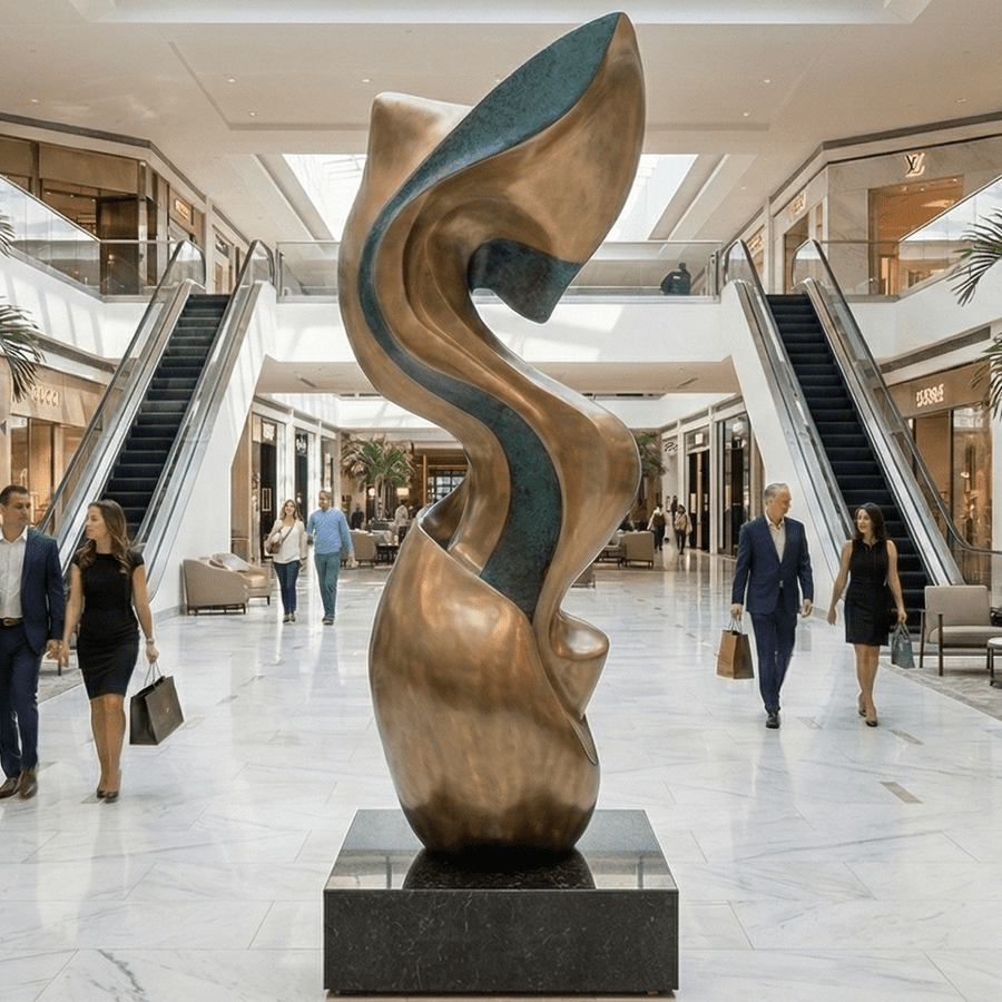Abstract Stainless Steel Sculpture for Corporate Lobby & Commercial Interior - Image 2