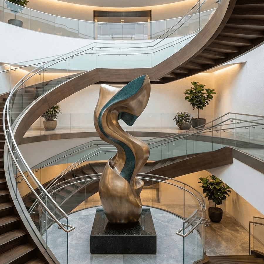 Abstract Stainless Steel Sculpture for Corporate Lobby & Commercial Interior