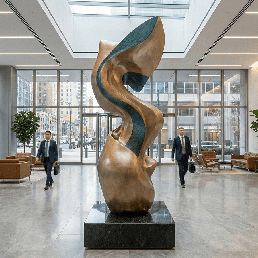 Abstract Stainless Steel Sculpture for Corporate Lobby & Commercial Interior - Image 4
