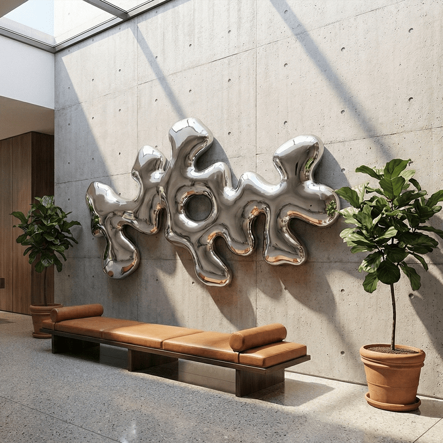 Mirror Polished Abstract Metal Wall Art 4