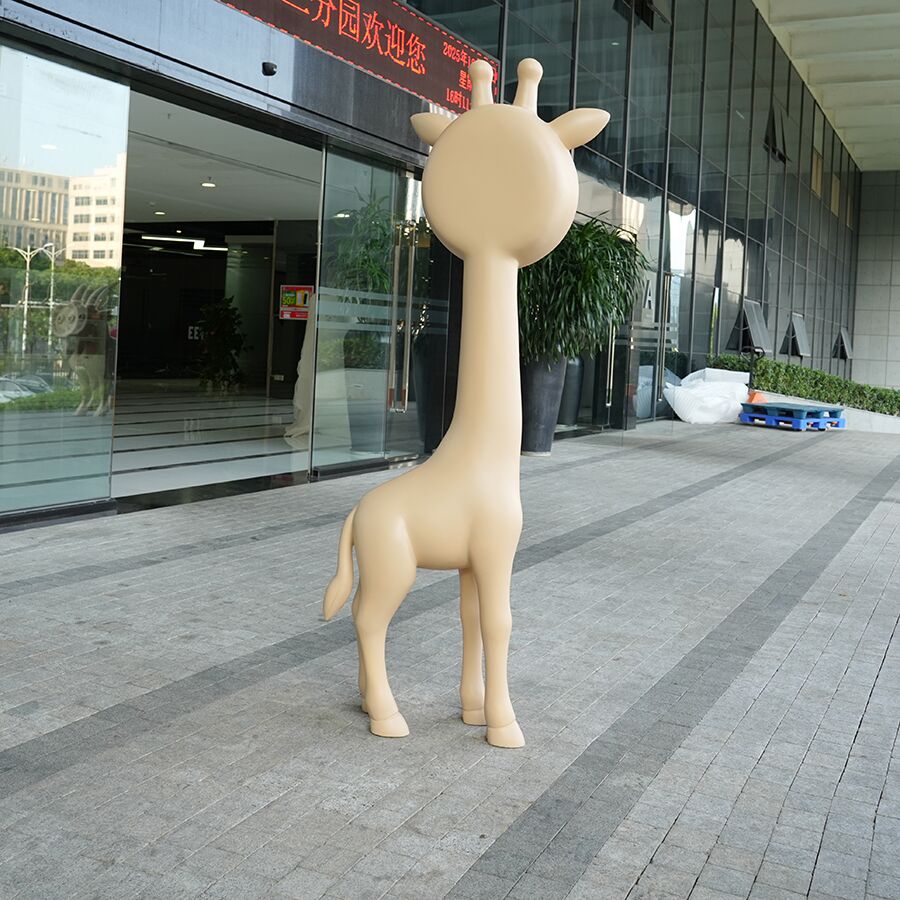 Modern Fiberglass Giraffe Sculpture for Interior Decor 5