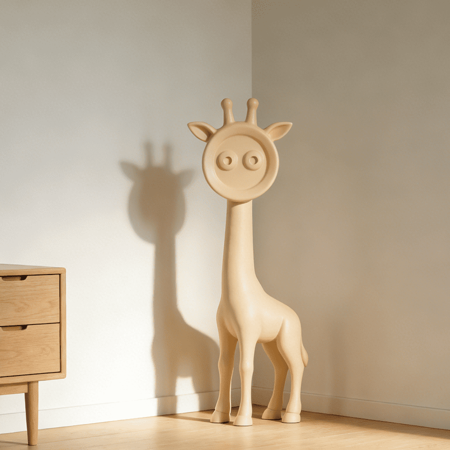 Modern Fiberglass Giraffe Sculpture for Interior Decor | Contemporary Animal Art Sculpture
