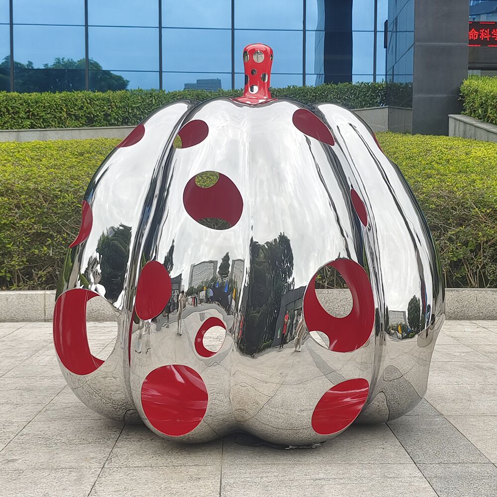 Stainless steel hollow pumpkin sculpture for interior decoration - Image 2