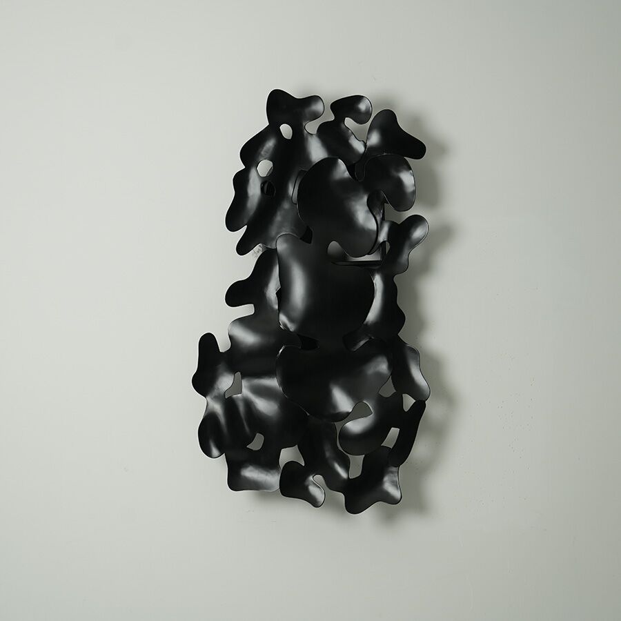 Modern Abstract Stainless Steel Wall Sculpture | Black Metal Wall Art for Interior Decor - Image 2